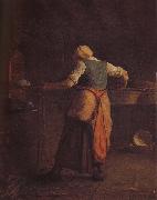 Jean Francois Millet Woman toast bread china oil painting artist